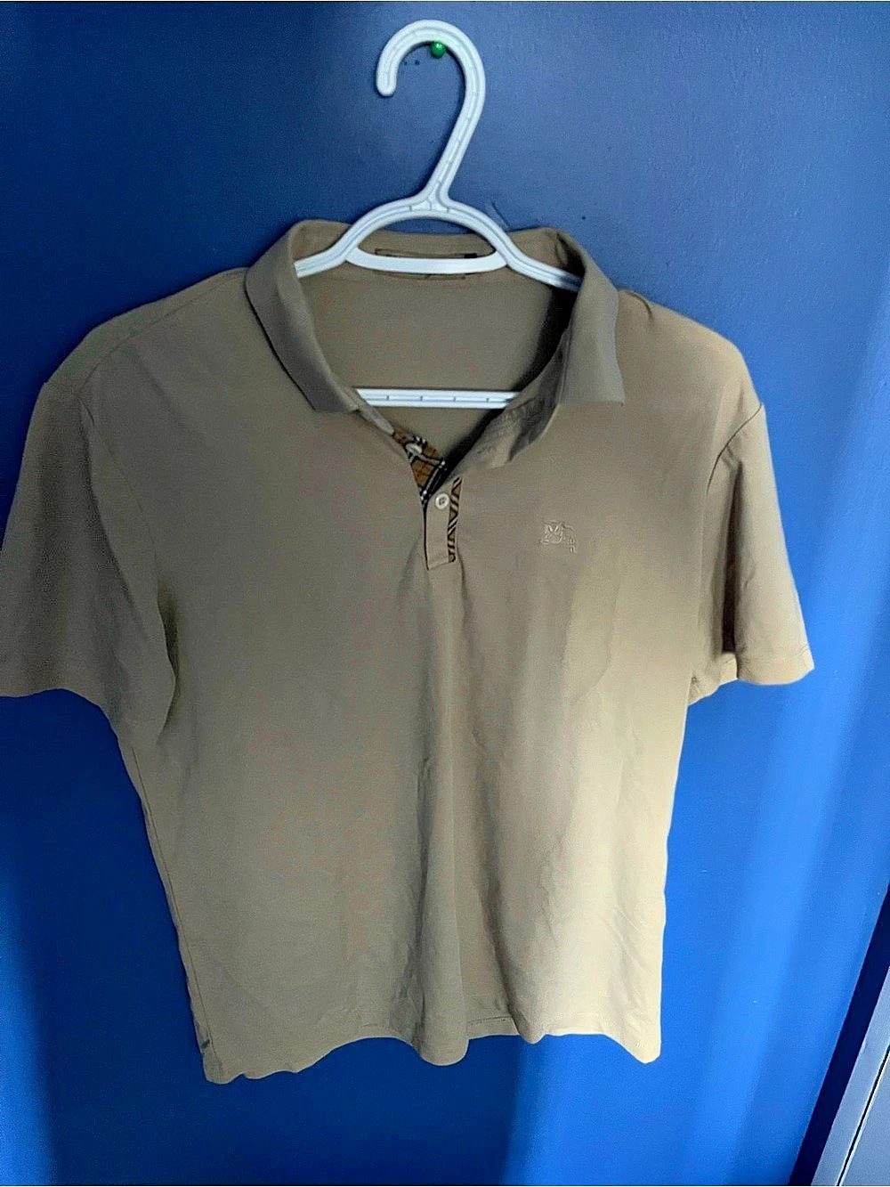 Burberry London Check Placket Piqué Polo Shirt Men's Brown